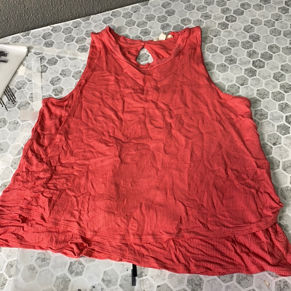 R2D Small Pink Keyhole Layered Tank Top